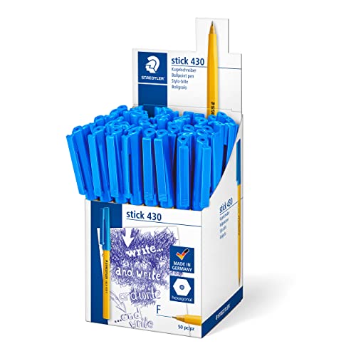 STAEDTLER Stick 430 F-3CP5 Kugelschreiber Strichbreite F 50 Stück blau von Staedtler