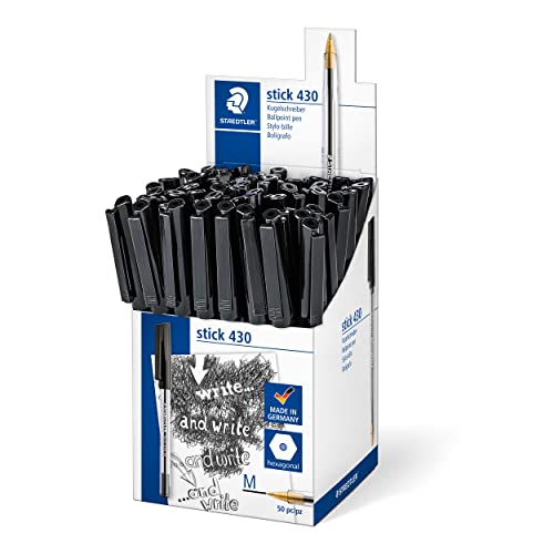 STAEDTLER Stick 430 M-9CP5 Kugelschreiber Strichbreite M 50 Stück schwarz von Staedtler