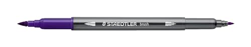 STAEDTLER aquarell Doppelfasermaler Design Journey, blauviolett, feine Spitze und flexible Pinselspitze, wasservermalbar, 10 blauviolette Filzstifte, 3001-60 von Staedtler