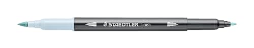 STAEDTLER aquarell Doppelfasermaler Design Journey, pastellblau, feine Spitze und flexible Pinselspitze, wasservermalbar, 10 pastellblaue Filzstifte, 3001-302 von Staedtler