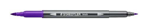 STAEDTLER aquarell Doppelfasermaler Design Journey, violett, feine Spitze und flexible Pinselspitze, wasservermalbar, 10 violette Filzstifte, 3001-6 von Staedtler