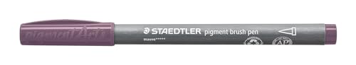 STAEDTLER brush pen pigment Arts, malve, pigmentierte Premium-Zeichentusche, Pinselspitze für variable Linienbreite, wasserfest, schnelltrocknend, 10 brush pens im Kartonetui, 371-260 von Staedtler