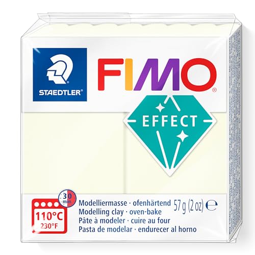 STAEDTLER ofenhärtende Modelliermasse FIMO effect, Nachtleuchtend 57 g, weich und geschmeidig, für Einsteiger und Hobbykünstler, kompatibel mit FIMO soft und FIMO professional, 8010-041 von Staedtler