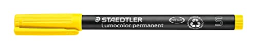 STAEDTLER permanent Marker Lumocolor, gelb, Superfein, ca. 0,4 mm, wisch- und wasserfest, Made in Germany, lange Lebensdauer, 10 gelbe Universalstifte im Kartonetui, 313-1 STAEDTLER permanent Marker Lumocolor, gelb, Superfein, ca. 0,4 mm, wisch- und wasserfest, Made in Germany, lange Lebensdauer, 10 gelbe Universalstifte im Kartonetui, 313-1 von STAEDTLER