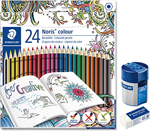 Staedtler (1, Doppel-Spitzdose + 24er Buntstifte-Set + Radierer) von Staedtler