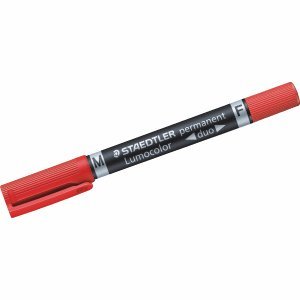 Staedtler 10 x Permanentmarker Lumocolor permanent Duo rot von Staedtler