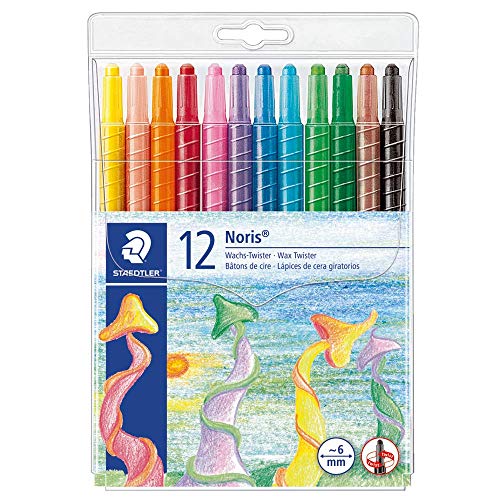 STAEDTLER 221 NWP12 - Noris Club Wachs-Twister, Wachs-Malstifte, 12 brillante Farben, sortiert von Staedtler