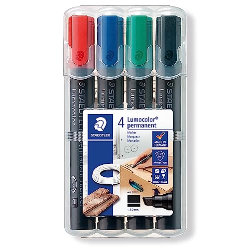 STAEDTLER 350 WP4 Permanentmarker Lumocolor , nachfüllbar, STAEDTLER Box mit 4 Farben von Staedtler