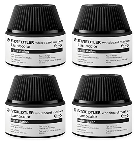 Staedtler 488 51-9 Tinte fr Marker Lumocolor refill station, 30 ml, Schwarz (4x30 ml, schwarz) von Staedtler