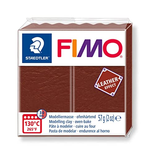 Staedtler 8010-779 Fimo Leather-Effect ofenhärtende Modelliermasse (für kreative Objekte im Leder-Look, lederähnliche Optik und Haptik) Farbe nuss von Staedtler