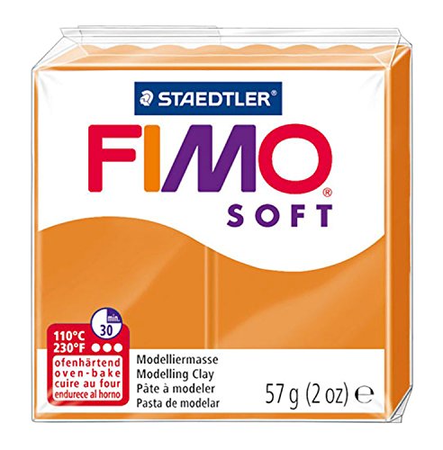 Staedtler 8020-41 - Fimo Soft Normalblock, Modelliermasse, 57 g, sunny orange von Staedtler