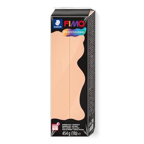 STAEDTLER ofenhärtende Modelliermasse FIMO Professional, Cameo, Großblock 454g, Feste Konsistenz für Filigrane Arbeiten, speziell für Profis und Künstler, 8041-435 von Staedtler