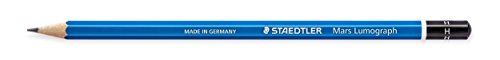 Staedtler Bleistift Mars Lumograph 100, Härtegrad H, wasserlackiert in blau von Staedtler