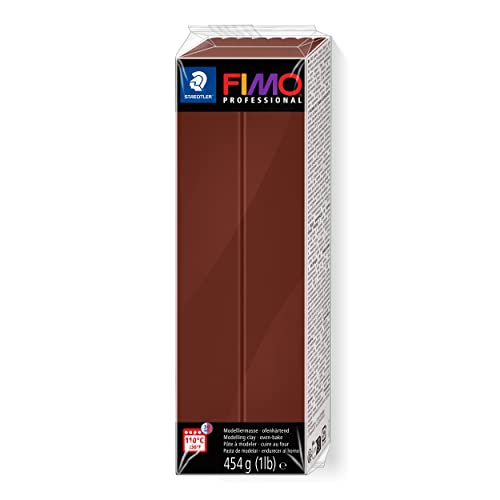 Staedtler FIMO professional ofenhärtende Modelliermasse (Großblock 454g (1 lb)) Farbe: schokolade, Schoko von Staedtler