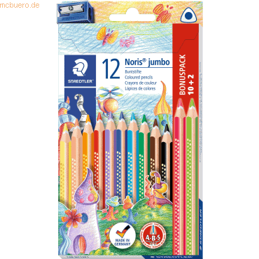 Staedtler Farbstift Noris jumbo 4mm VE=12 Farben von Staedtler