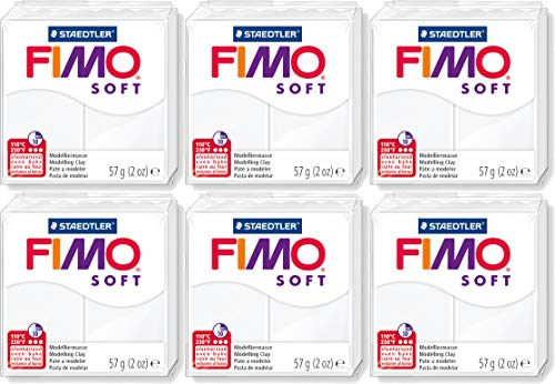 Staedtler - Fimo Soft Normalblock, Modelliermasse, 57 g (Weiß 6er Pack) von Staedtler
