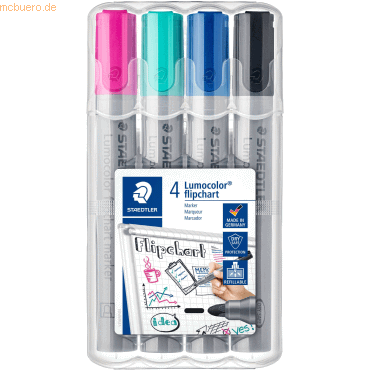 Staedtler Flipchartmarker Lumocolor ca. 2mm VE=4 Farben von Staedtler