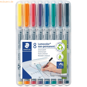 Staedtler Folienschreiber Lumocolor 8er Etui nonpermanent superfein von Staedtler