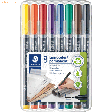 Staedtler Folienschreiber Lumocolor 8er Etui permanent fein von Staedtler