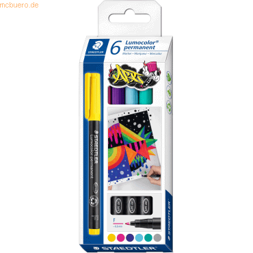 Staedtler Folienschreiber Lumocolor F permanent farbig sortiert VE=6 S von Staedtler