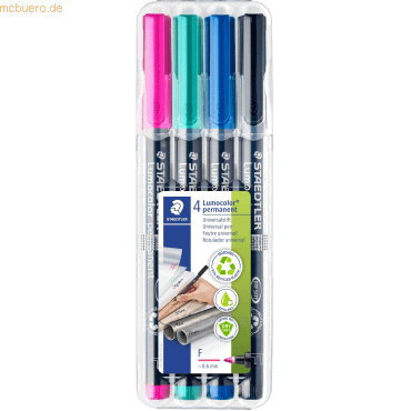 Staedtler Folienschreiber Lumocolor F permanent hellblau, türkis, lila von Staedtler