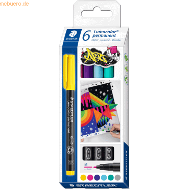 Staedtler Folienschreiber Lumocolor M permanent farbig sortiert VE=6 S von Staedtler