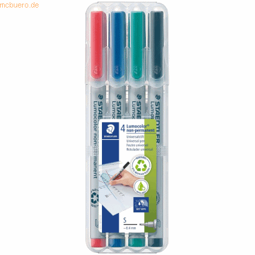 Staedtler Folienschreiber Lumocolor nonpermanent S 4er Etui sortiert von Staedtler