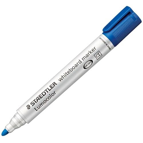 Staedtler Lumocolor 351 Whiteboard-Marker Rundspitze und Keilspitze, verscheidene Farben zur Auswahl (Rundspitze blau, 6) von Staedtler