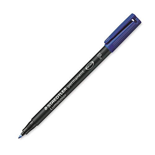 Staedtler Lumocolor permanent F DRY SAFE 318-3 Permanentmarker Blau wasserfest: Ja, 5 Stück von Staedtler