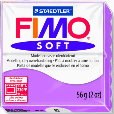 6 x Staedtler Modelliermasse Fimo soft 56g lavendel von Staedtler