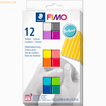 Staedtler Modelliermasse Fimo soft -Brilliant Colours- sortiert 12x 25 von Staedtler