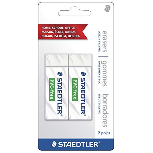 Staedtler PVC-freier Radiergummi, je 2 Stück (525B20BK2), grün von Staedtler