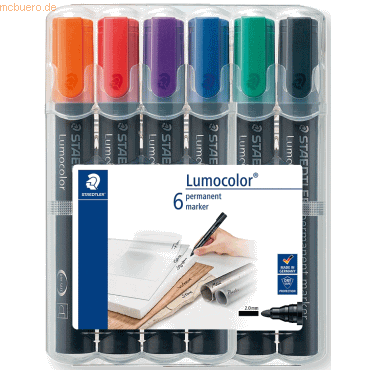 Staedtler Permanentmarker Lumocolor 2mm Rundspitze Aufstellbox sortier von Staedtler