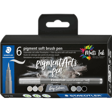 Staedtler Pigment soft brush pen Greys 6 Stück Staedtler Pigment soft brush pen Greys 6 Stück von Staedtler