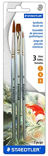 Staedtler Pinsel-Set 3-teiliges Pinsel-Set mit (989 bk3 A6) von Staedtler