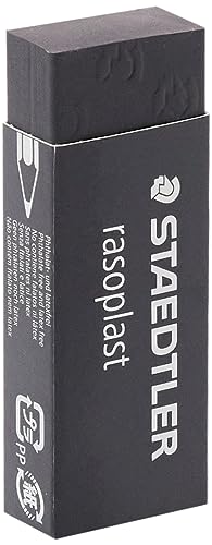 STAEDTLER 526 B20-9 Radierer rasoplast phtalat- und latexfrei, 65 x 13 x 23 mm, Schachtel mit 20 Stück, schwarz von Staedtler