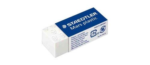 Staedtler Radiergummi, Kunststoff, Mars Plastic, Mini, Weiß, 6 Stück von Staedtler