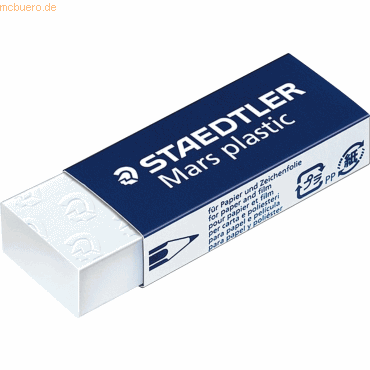 Staedtler Radiergummi Mars plastic 65x23x13mm weiß von Staedtler