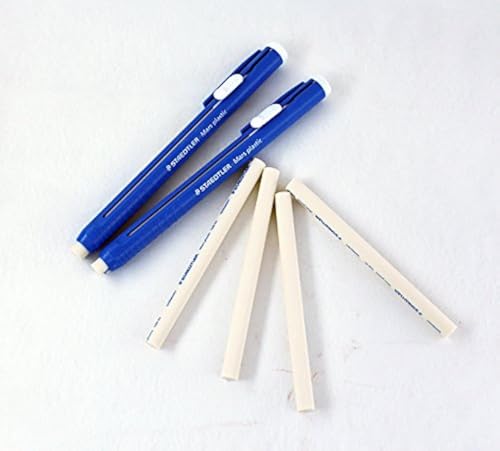 Staedtler Stick-Radiergummi-Set – Mars Plastic 528 50 Propelling Graphit Stick Radierer 2 Stück + Nachfüllungen 4 Stück/Fester Radierer mit wenig Rückständen/Längenverstellbarer Körper/Deutsche von Staedtler