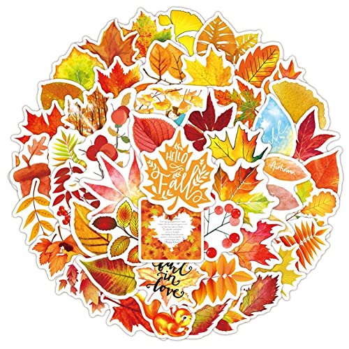 50pcs Thanksgiving Herbstblattaufkleber Maple Blatt Aufkleber Herbst Scrapbook Sticker Mischblattaufkleber Für Wohnkultur von Stakee