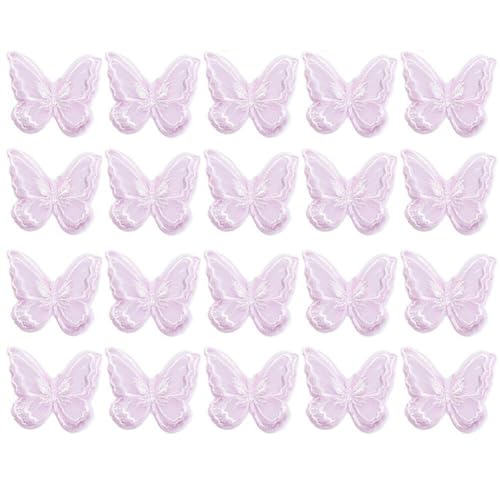 Spitze Schmetterling Applikat 20pcs Stickereie Schmetterlingsflecken Organza Schmetterlingsflecken Schmetterling Spitzenverkleidung Für Kleidung von Stakee