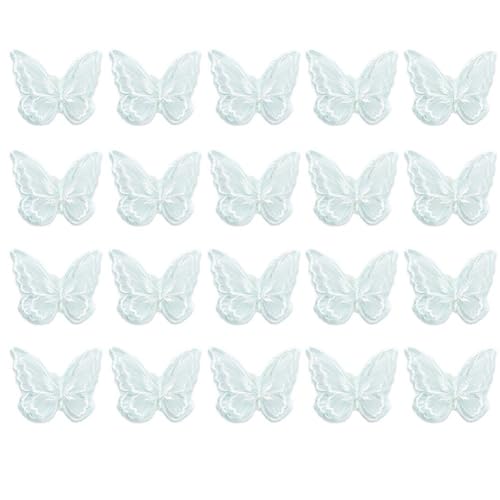 Spitze Schmetterling Applikat 24pcs Stickereie Schmetterlingsflecken Organza Schmetterlingsflecken Schmetterling Spitzenverkleidung Für Kleidung von Stakee