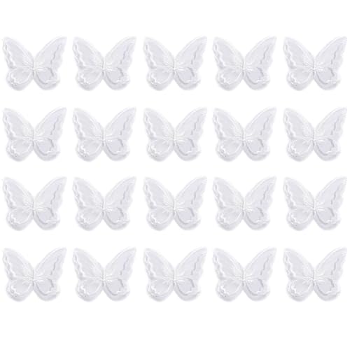 Spitze Schmetterling Applikat 20pcs Stickereie Schmetterlingsflecken Organza Schmetterlingsflecken Schmetterling Spitzenverkleidung Für Kleidung von Stakee