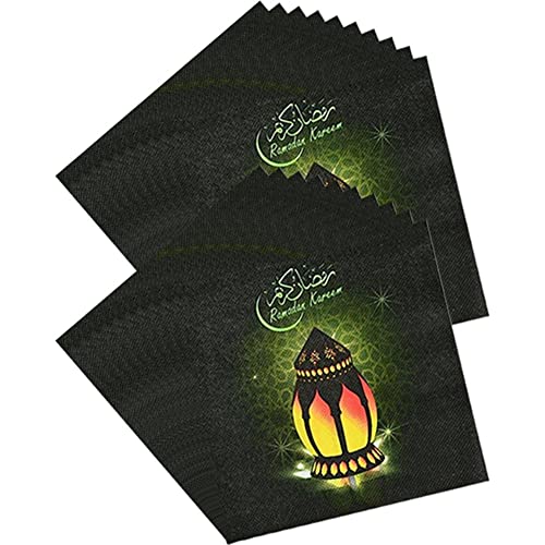 Stakee 20pcs Eid Mubarak Serviette Ramadan Dekorative Papier Servietten Ramadan Theme Servietten Eid -fitr Party Vorräte von Stakee