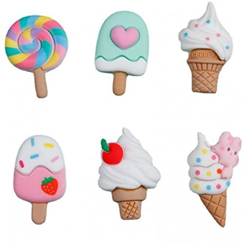 Stakee 6pcs Flatback Harz Charm Ice Cream Lollipop Charms Food Theme Charm Ice Cream Slime Perlen Für Handwerksbehörden von Stakee