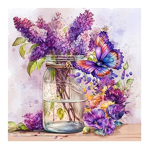 Stalente Diamond Painting Erwachsene Set Blume Vase, 5D DIY Diamond Art Kits for Beginners Round Full Drill Diamond Painting for Home Wall Decoration Gift 30x30cm/12×12inch von Stalente