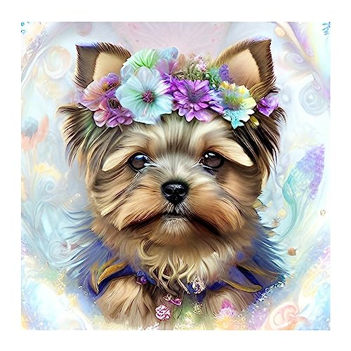 Stalente Diamond Painting Erwachsene Set Hund, 5D Diamond painting Tiere, Rund Full Drill Diamond Painting for Home Wall Decoration Gift 30x30cm/12x12in von Stalente