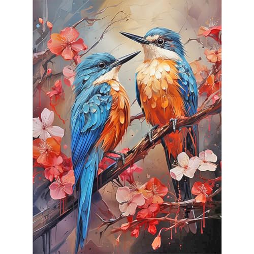 Stalente Diamond Painting Erwachsene Set Kolibri, 5D DIY Diamond Art Kits for Beginners Round Full Drill Diamond Painting for Home Wall Decoration Gift 30×40cm/12×16inch, Vogel von Stalente