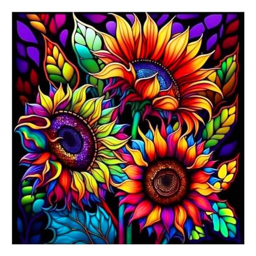 Stalente Diamond Painting Erwachsene Set Sonnenblume, 5D DIY Diamond Art Kits for Beginners Round Full Drill Diamond Painting for Home Wall Decoration Gift 30×30cm/12×12inch, Blume von Stalente