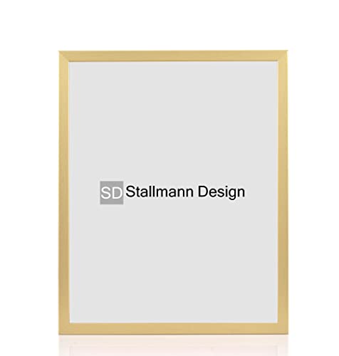 Stallmann Design Bilderrahmen 29,7x42 cm (DIN A3) gold Holz mit Acrylglas Rahmen-Breite 20mm Posterrahmen Wechselrahmen von Stallmann Design